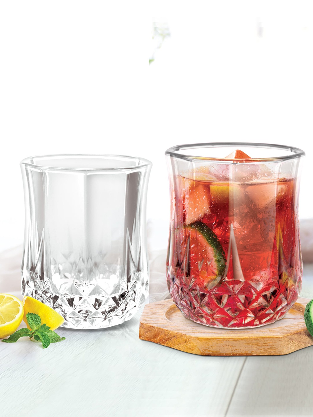 

Treo By Milton Transparent Set Of 6 Crystal Glass Tumblers 200 ml each