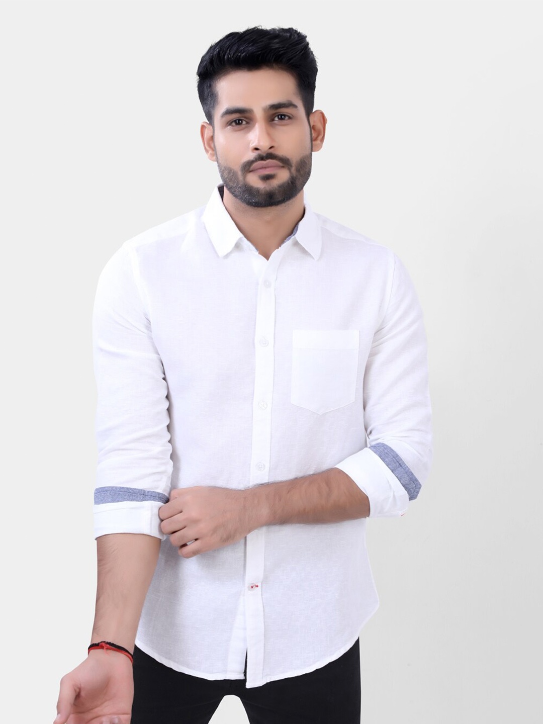 

VASTRADO Men White Solid Casual Shirt