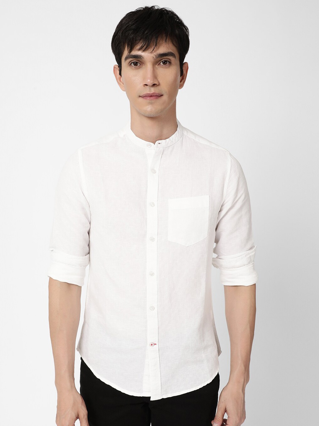 

VASTRADO Men White Solid Casual Shirt