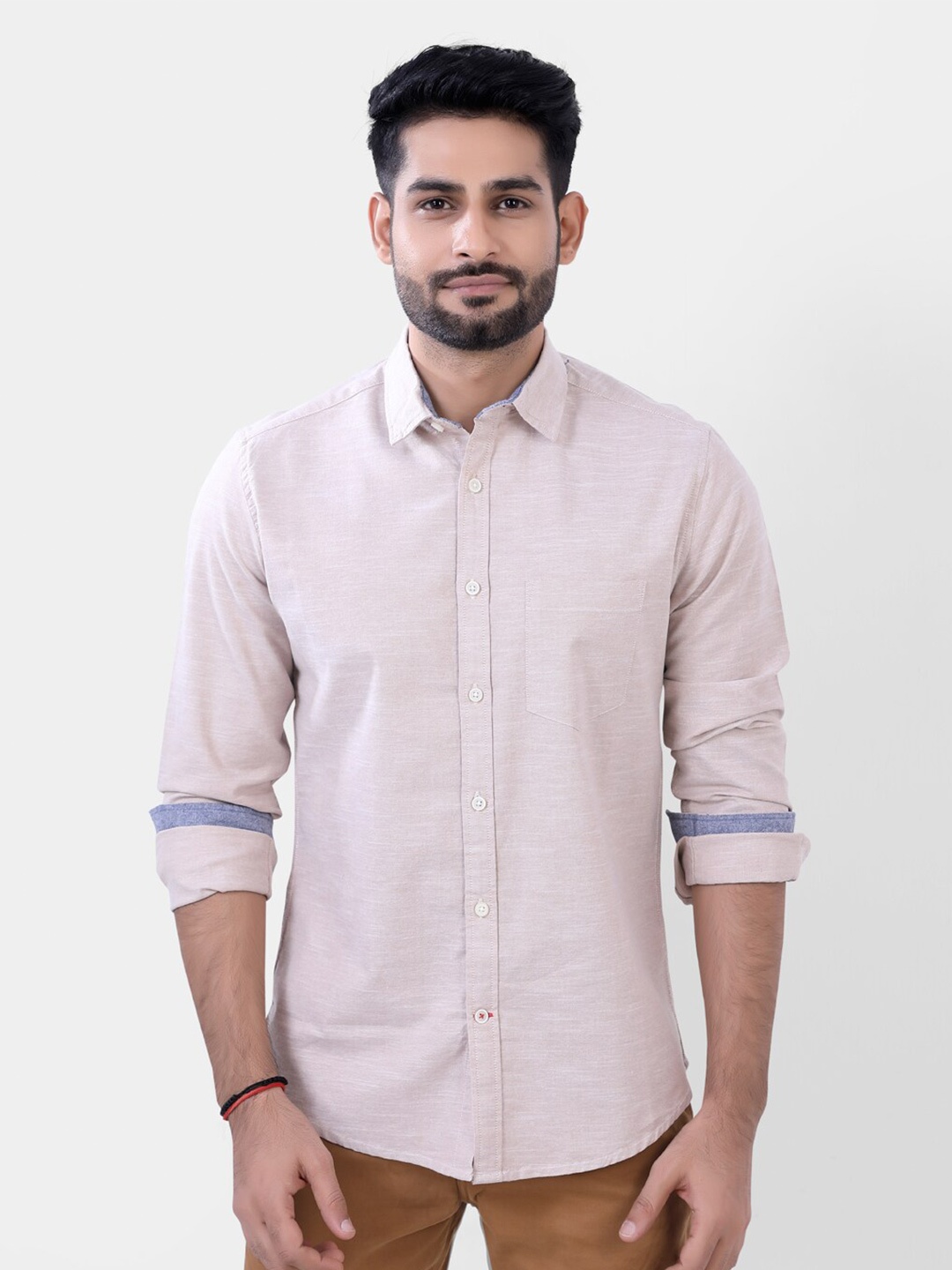 

VASTRADO Men Beige Solid Casual Shirt