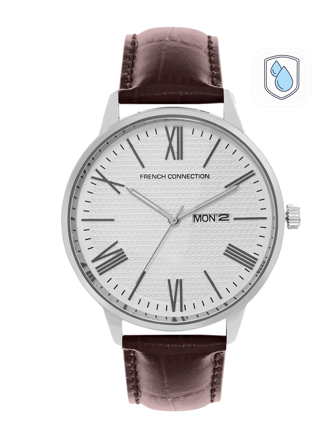 

French Connection Men White Dial & Brown Leather Straps Analogue Watch FCL25