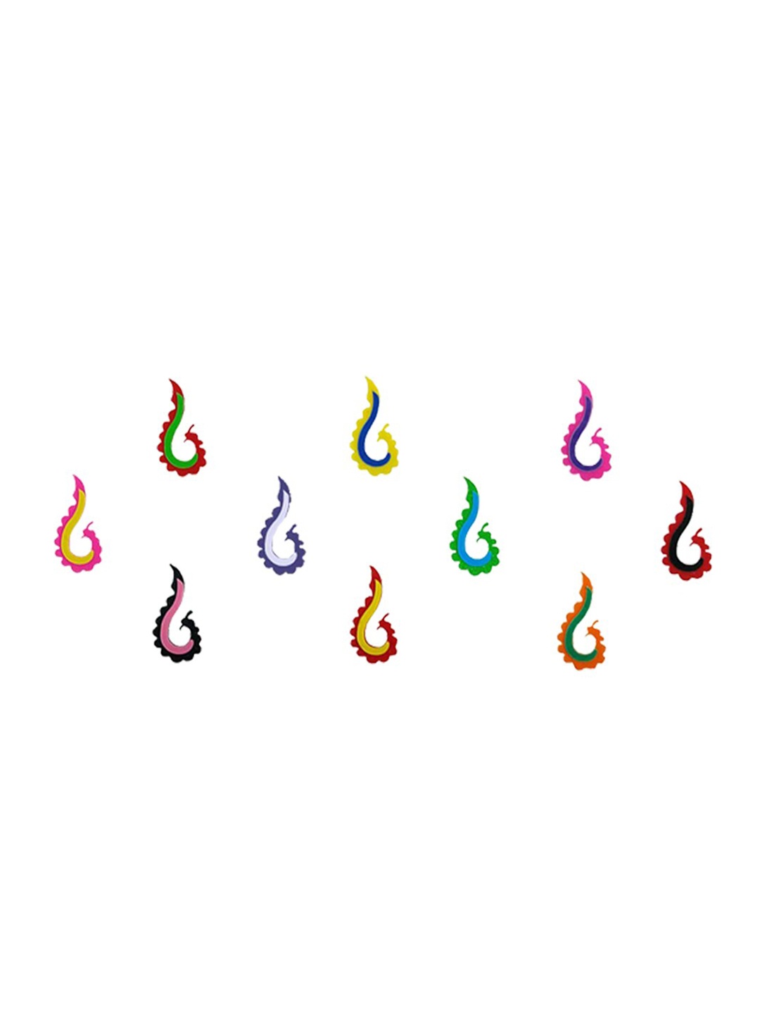 

Comet Busters 10 Pcs Reusable Designer Bindis - Multicoloured, Multi