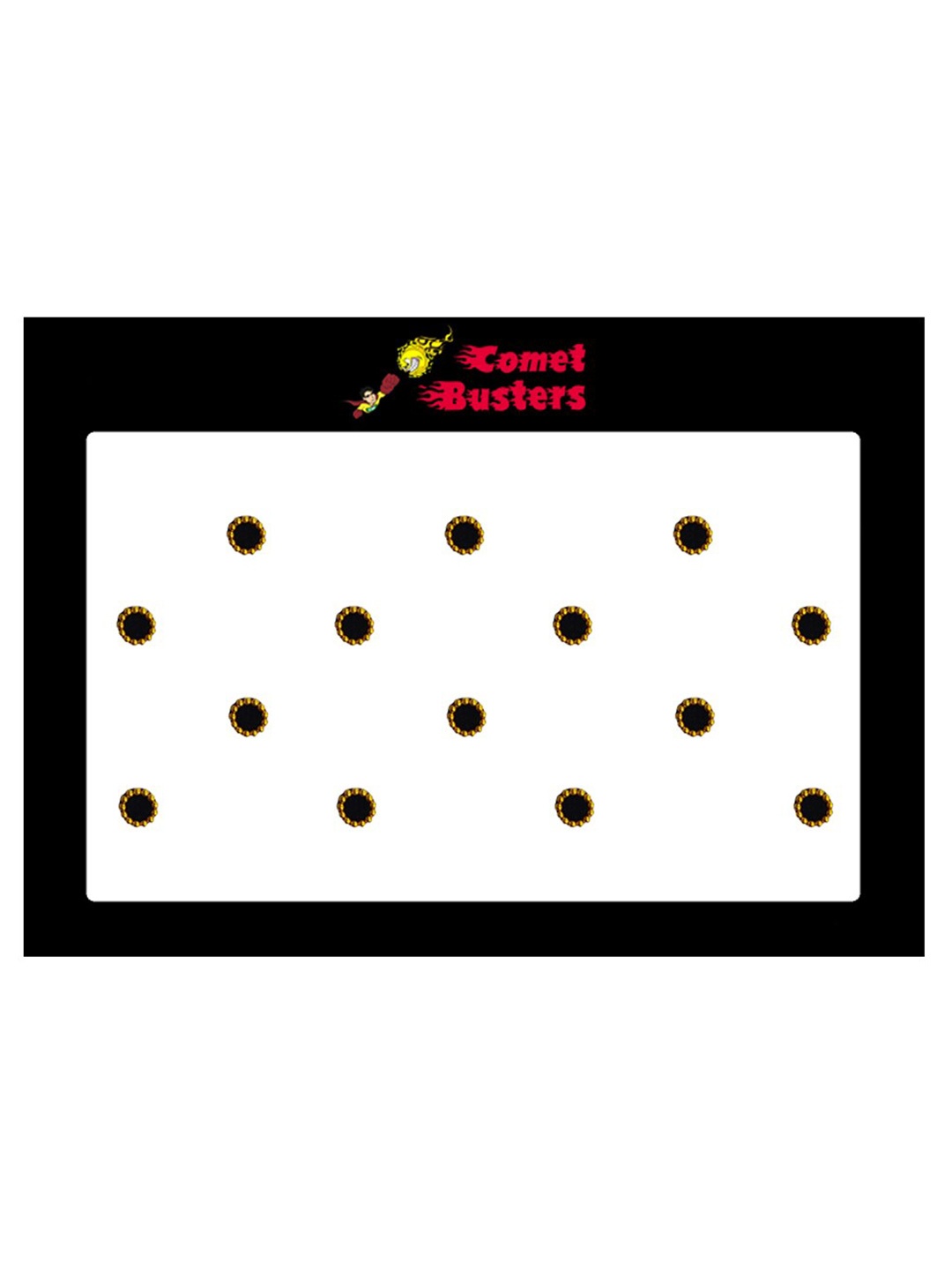 

Comet Busters 14 Pcs Reusable Designer Bindis - Black & Gold-Toned