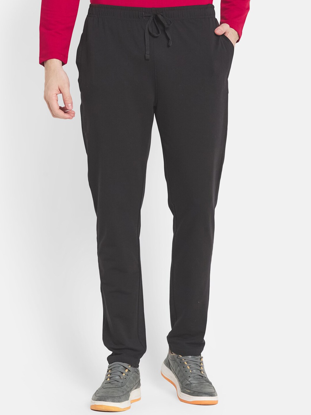 

Octave Men Black Solid Track Pants