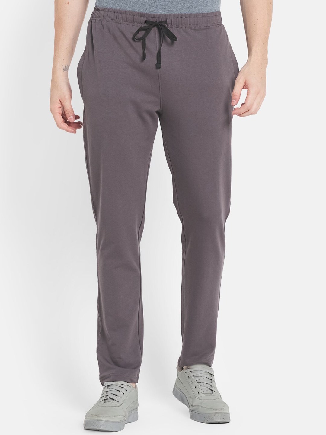 

Octave Men Plus Size Grey Solid Track Pants