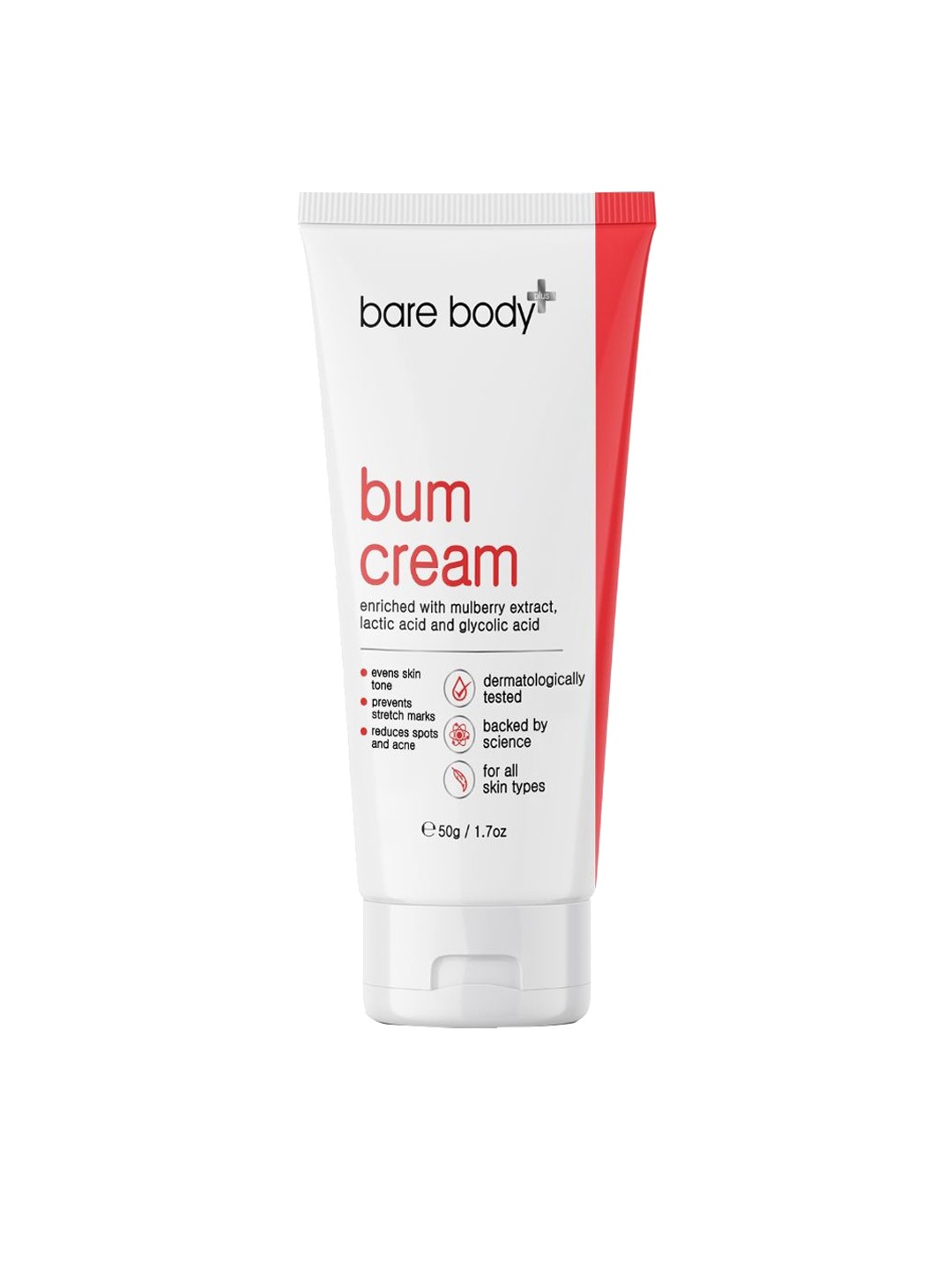 

bare body essentials Bum Cream with Mulberry Extract & Lactic Acid - 50 g, White