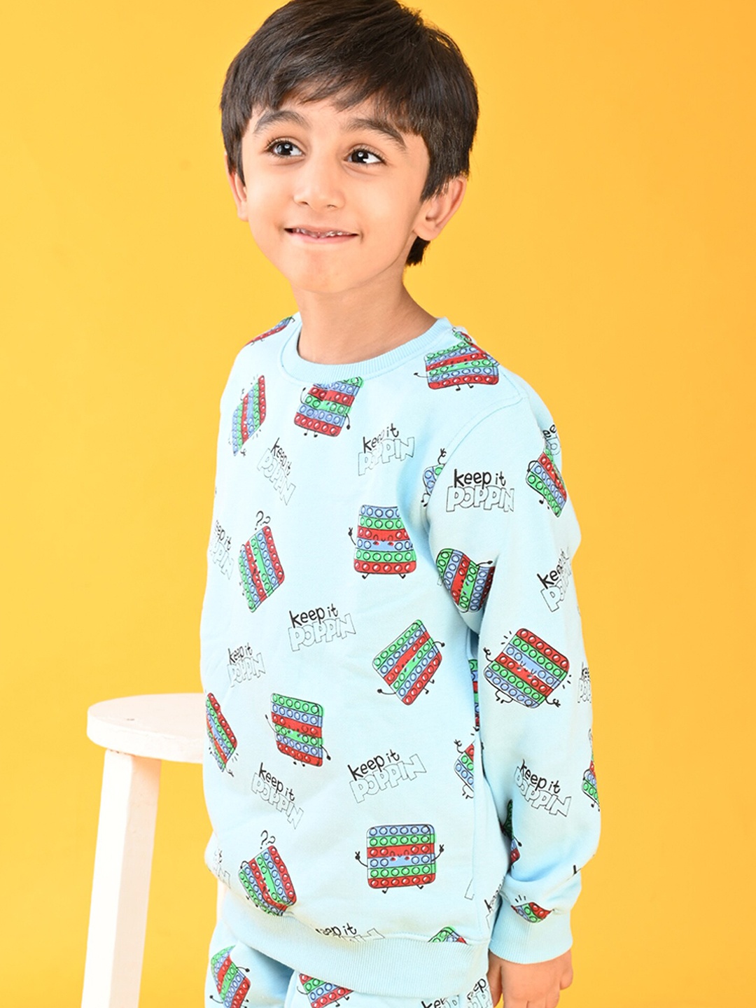

Anthrilo Boys Pop It Fleece Sweatshirt With Joggers, Blue