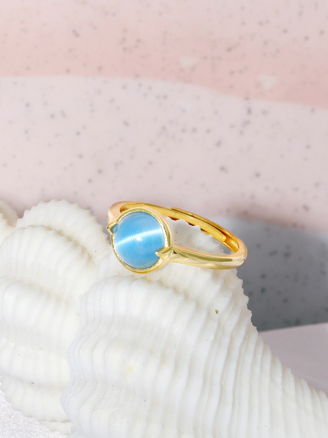 

GIVA Women 925 Sterling Silver Gold-Toned Azure Finger Ring