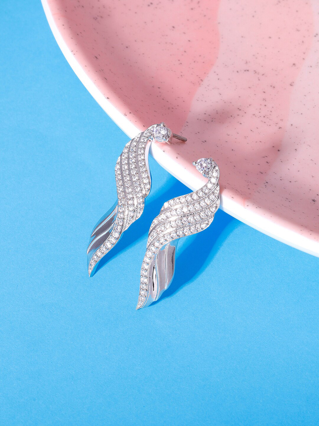 

GIVA Silver-Toned Contemporary Studs Earrings