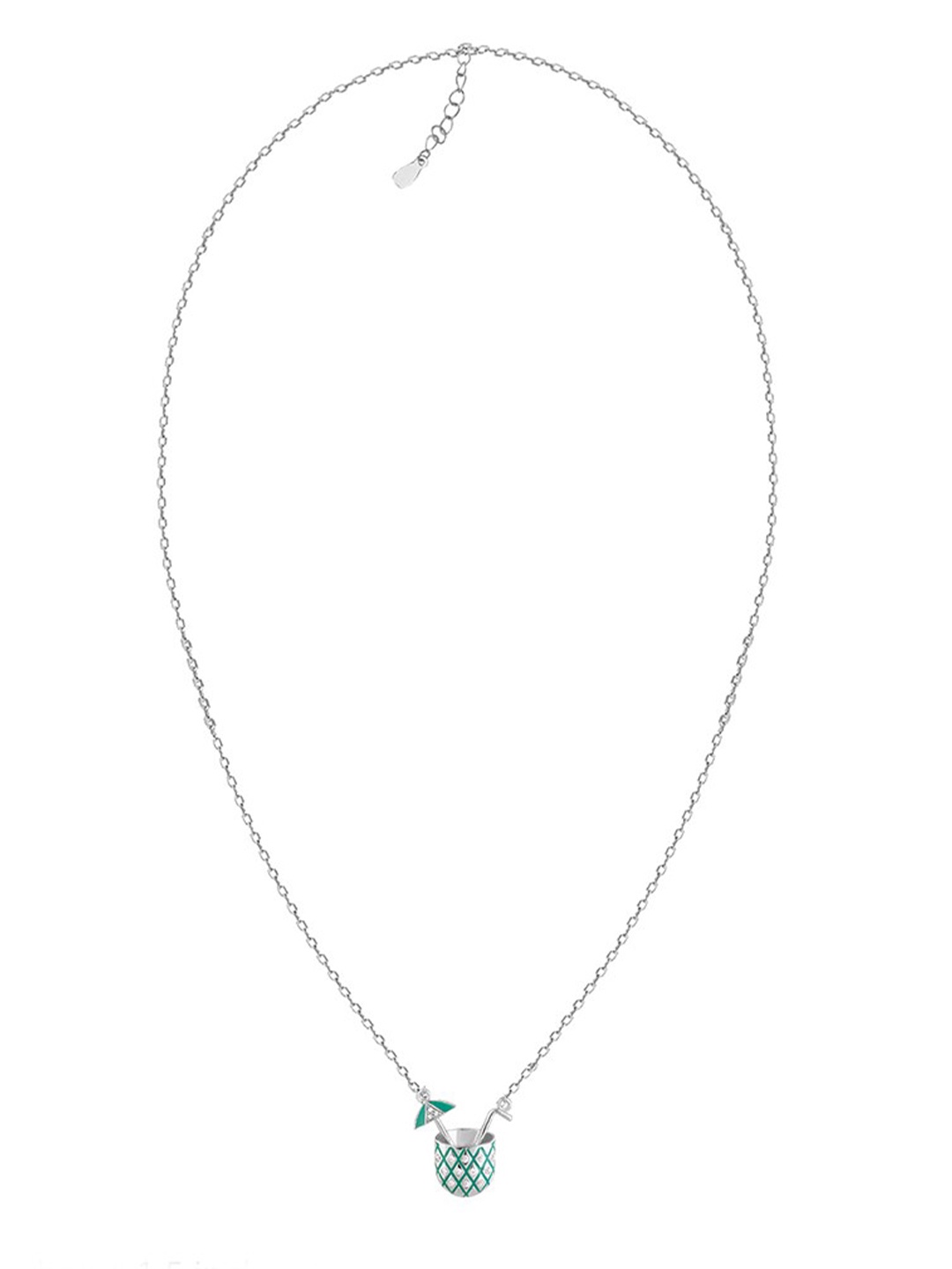 

GIVA Silver-Plated & Turquoise Blue Sterling Silver Rhodium-Plated Antique Chain