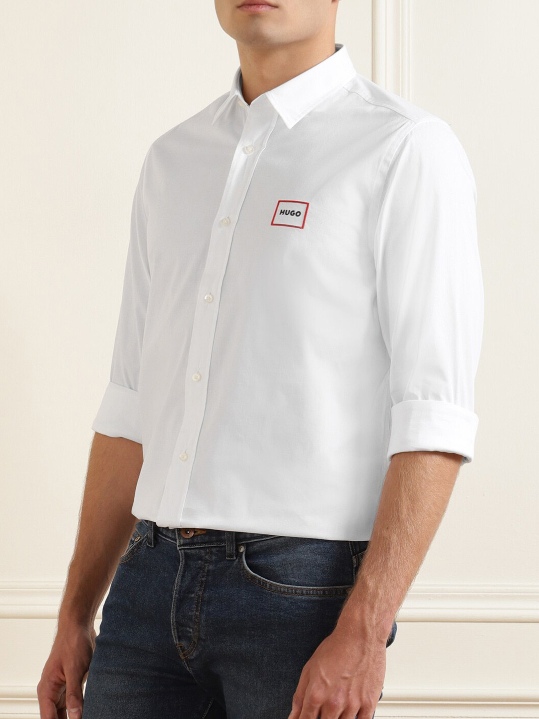 

HUGO Men White Casual Shirt