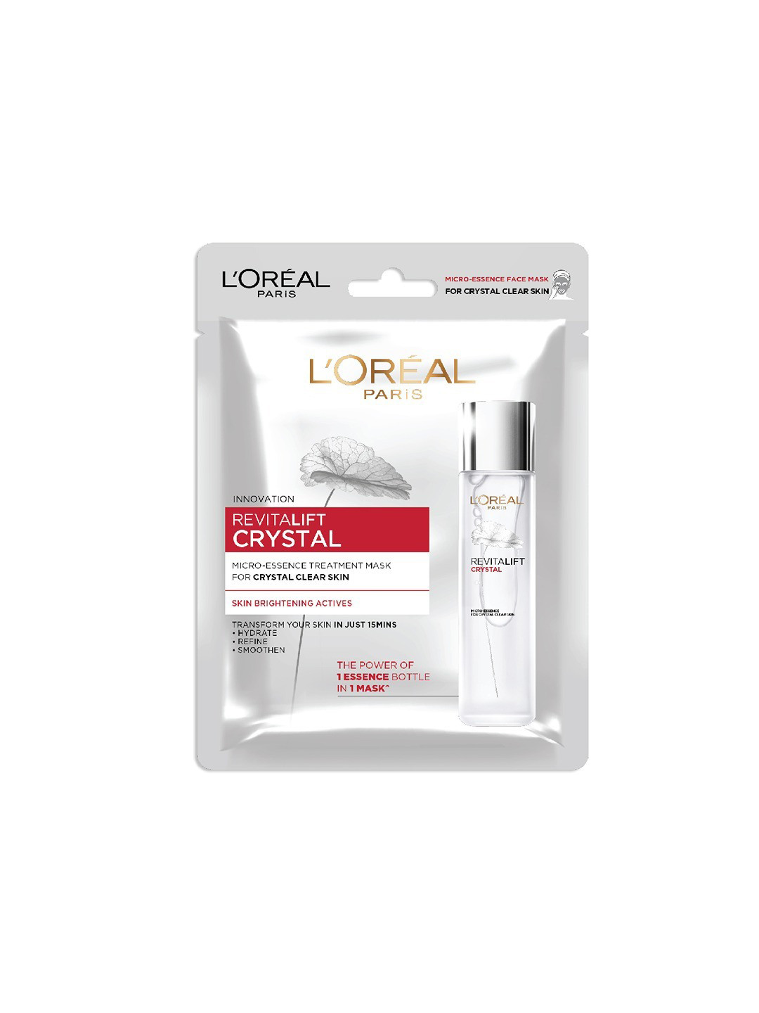 

LOreal Paris Revitalift Crystal Micro-Essence Treatment Sheet Face Mask - 25g, White