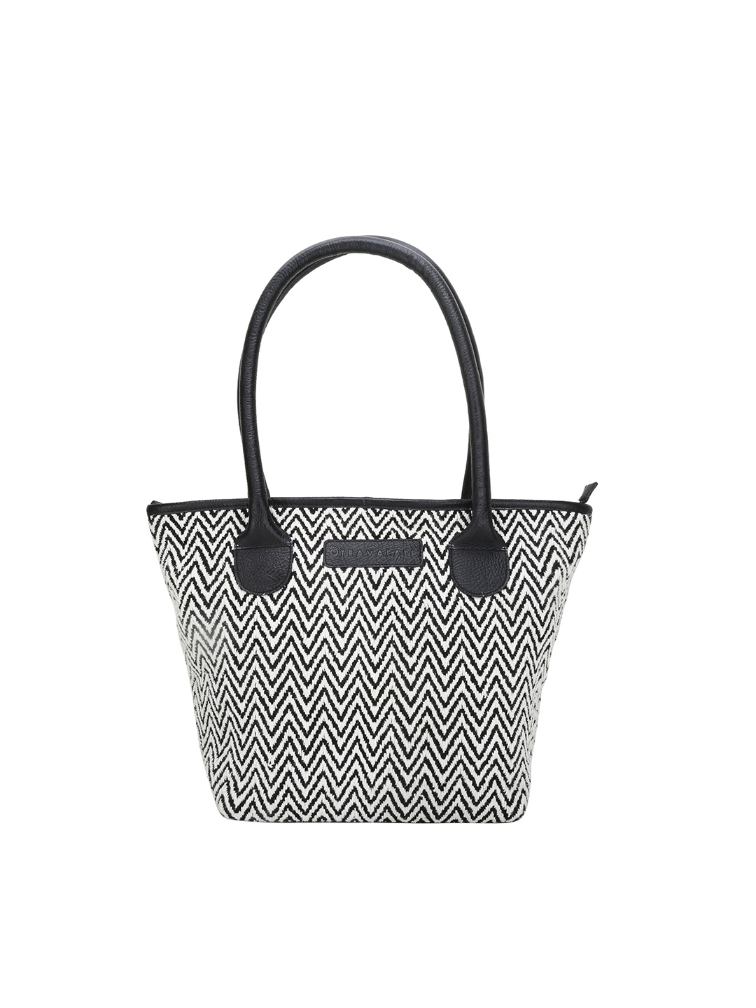 

TRAVALATE Black Geometric Printed Shopper Shoulder Bag