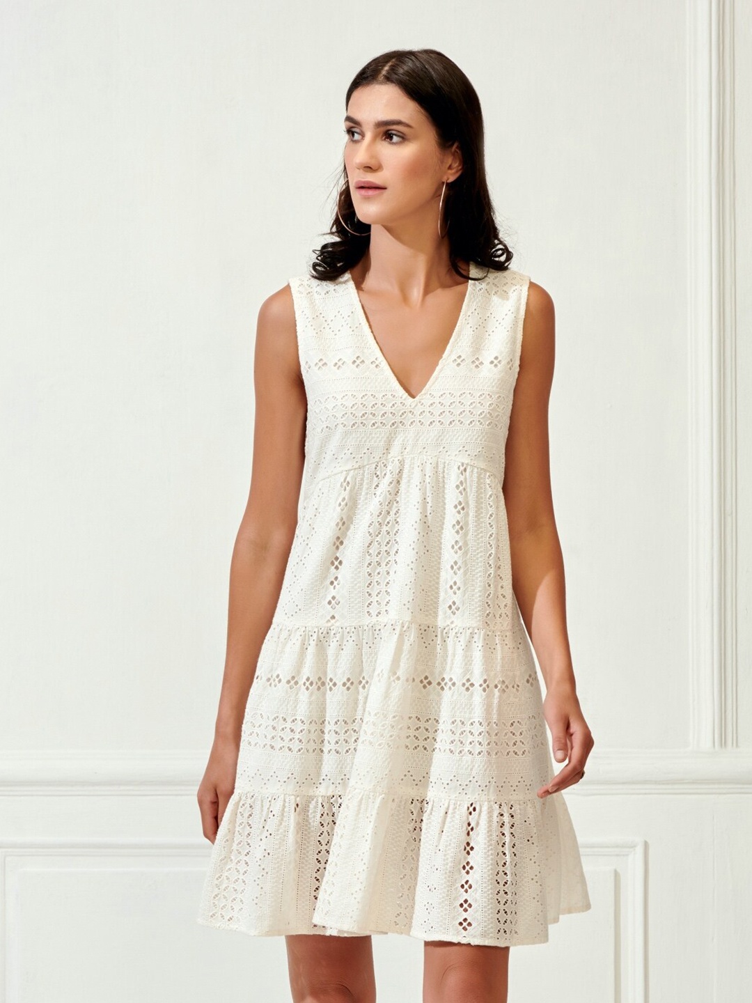

Style Island White Cotton A-Line Dress