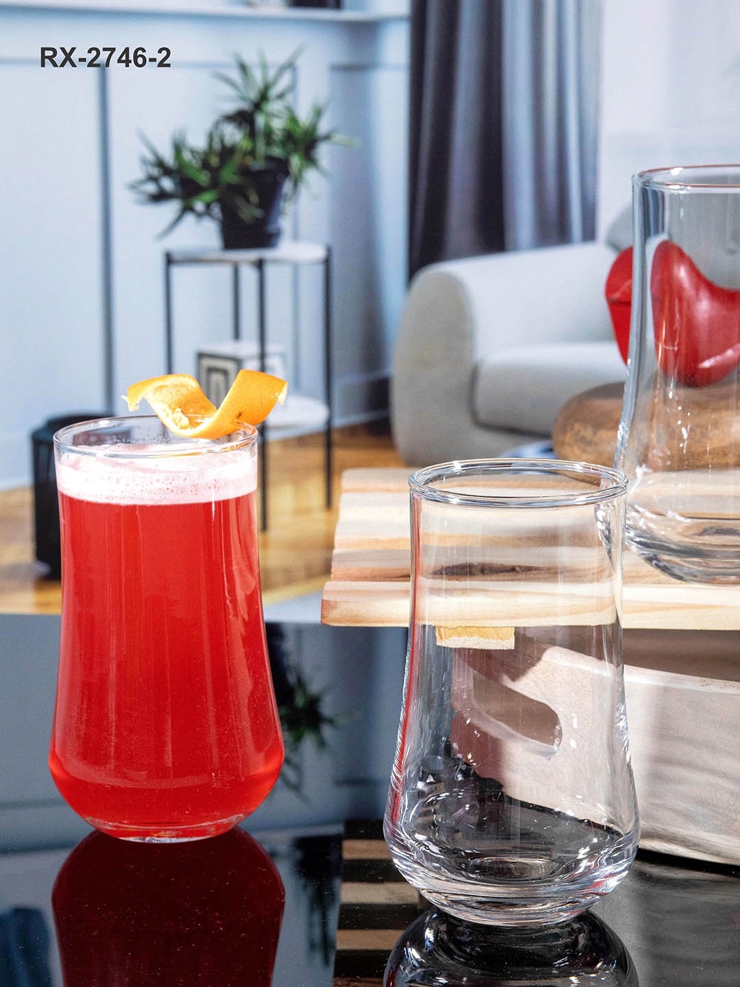 

Roxx Set of 12 Transparent Oasis Glass Tumblers 355ml each