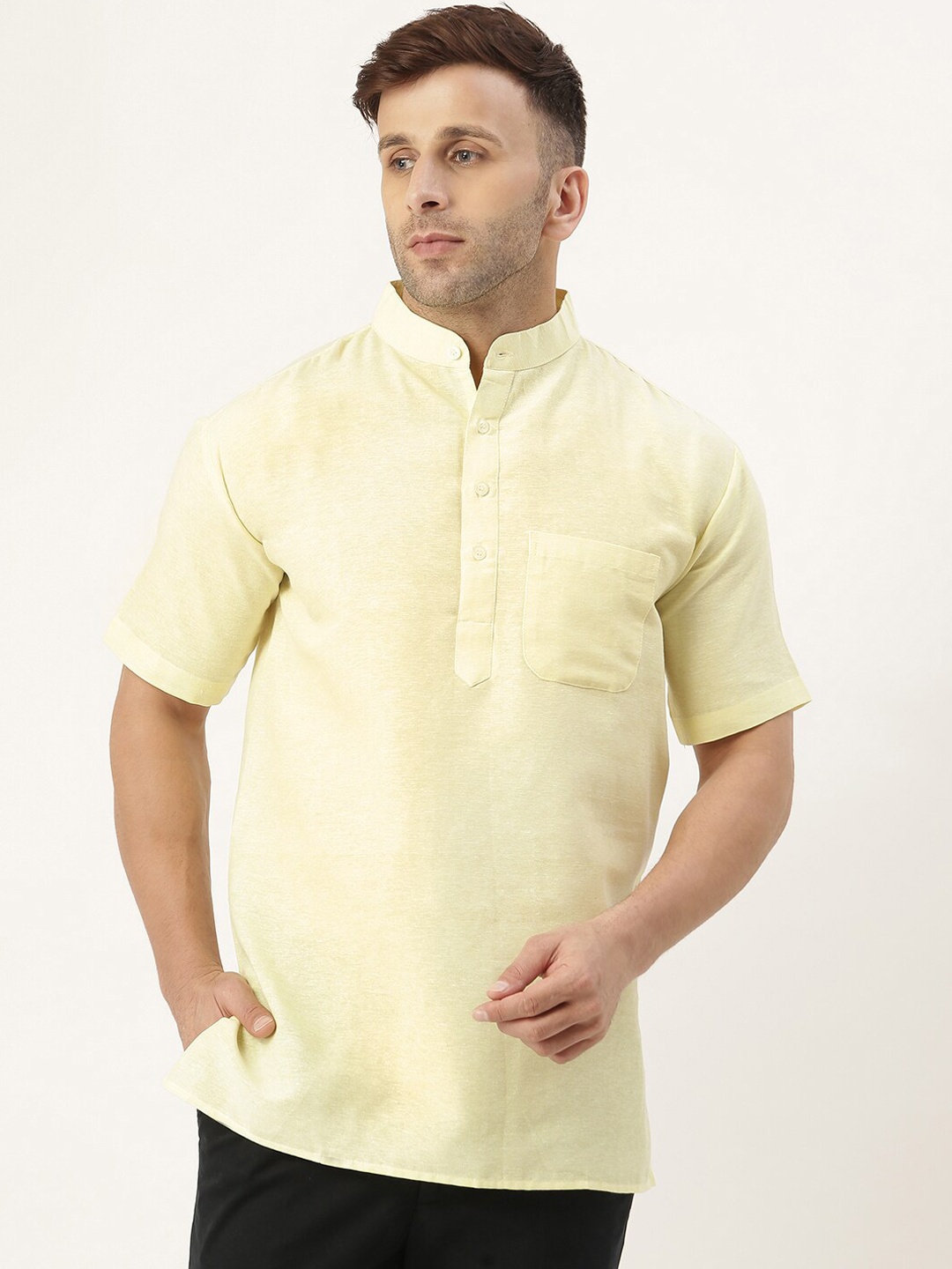 

RIAG Men Yellow Casual Short Kurta