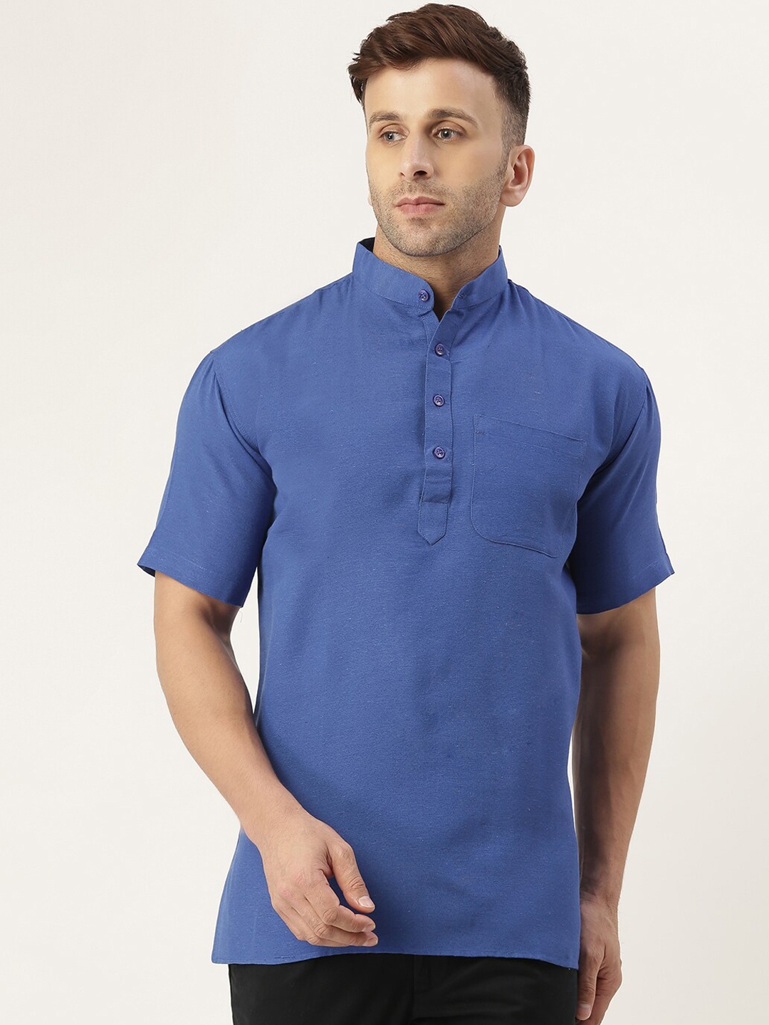 

RIAG Men Navy Blue Kurta