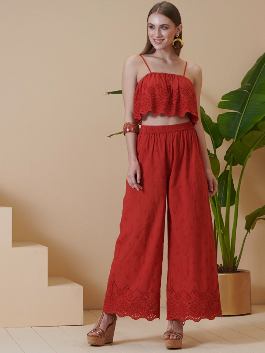 

Style Island Women Smart Trousers, Red