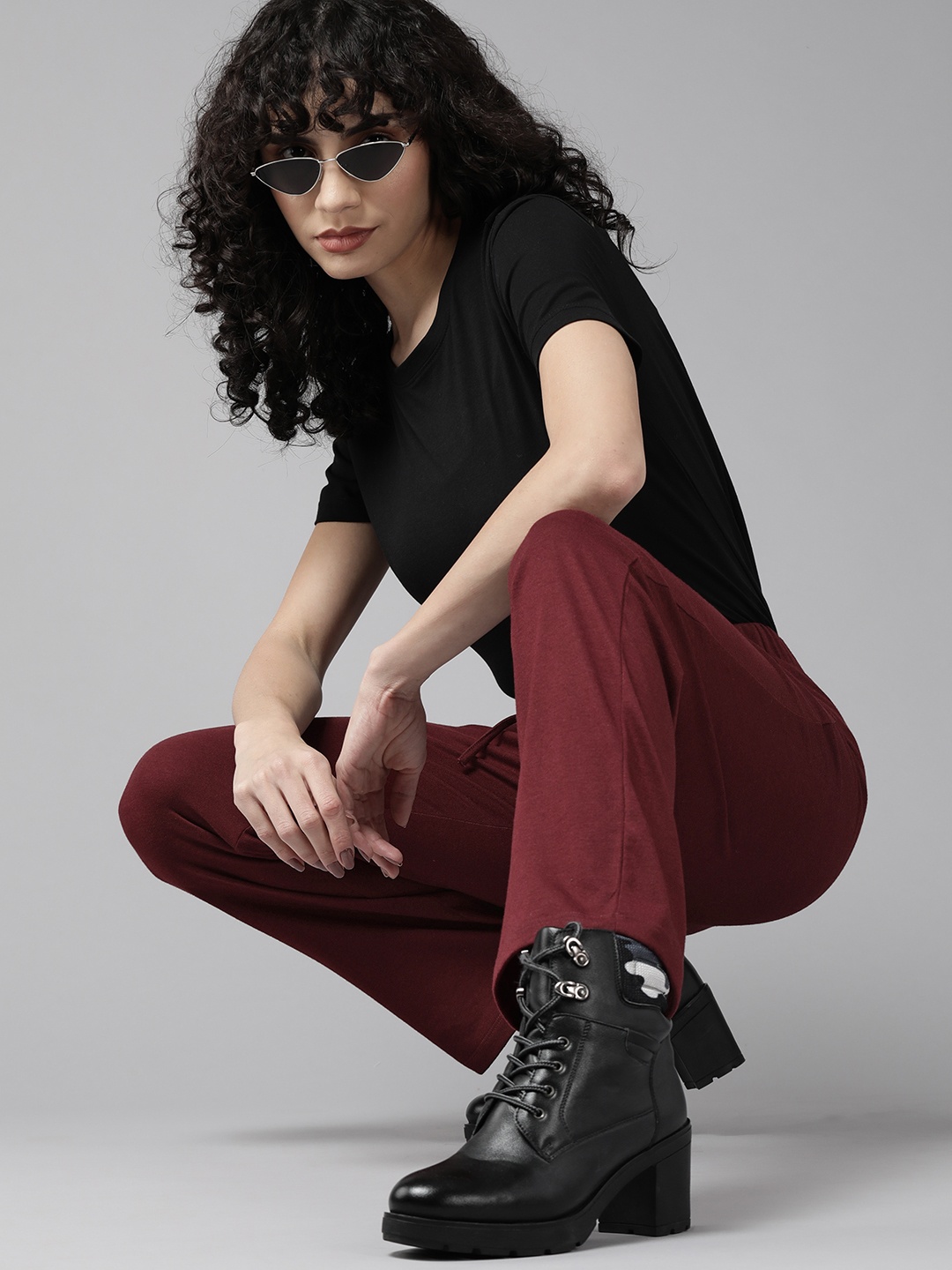 

Roadster Women Maroon Trousers