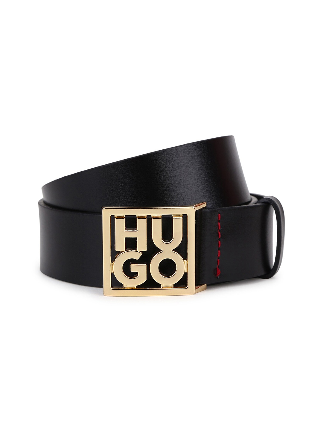 

HUGO Men Leather Belt, Black