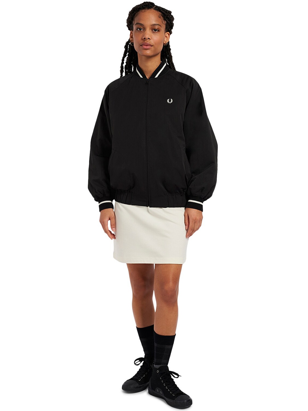 

Fred Perry Women Black Solid Bomber Jacket