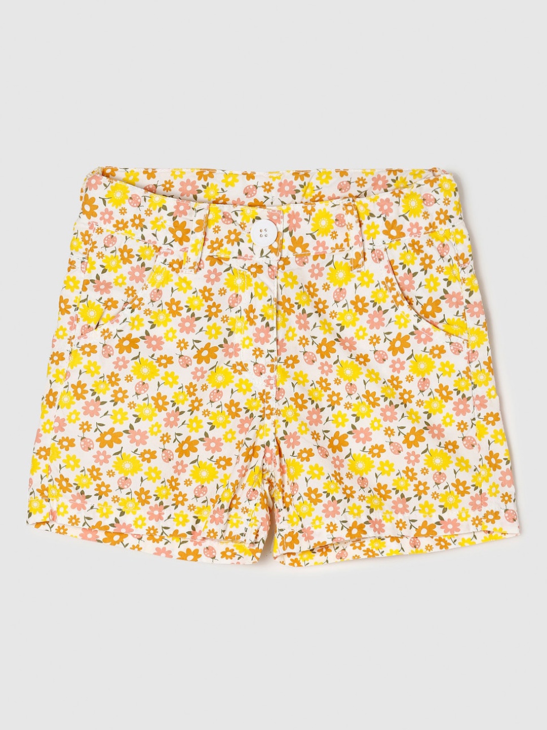 

max Girls Floral Printed Shorts, Cream