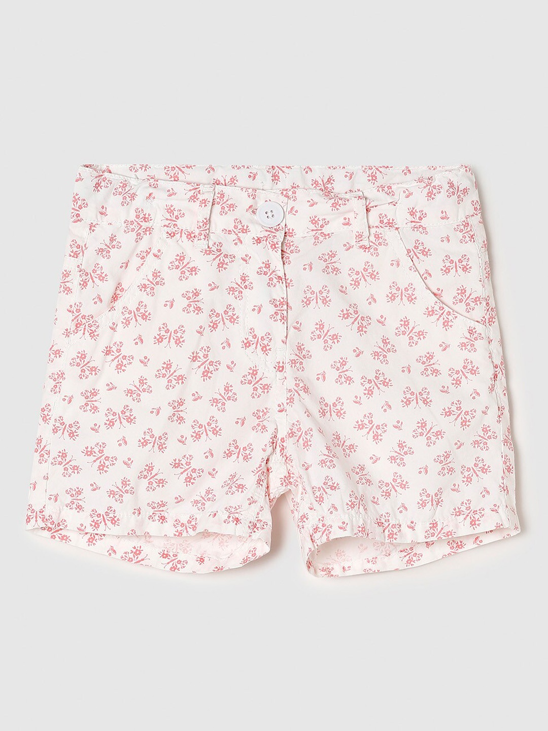 

max Girls Floral Printed Shorts, Cream