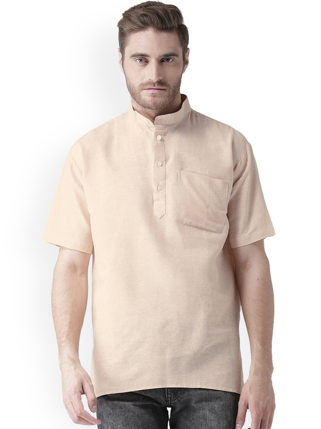 

RIAG Men Beige Solid Kurta