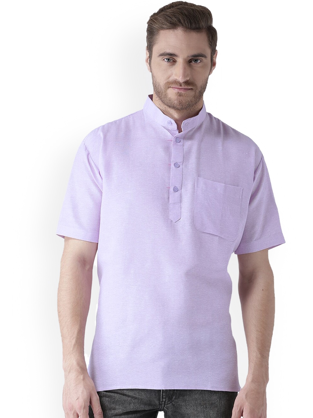 

RIAG Men Violet Khadi Solid Kurta