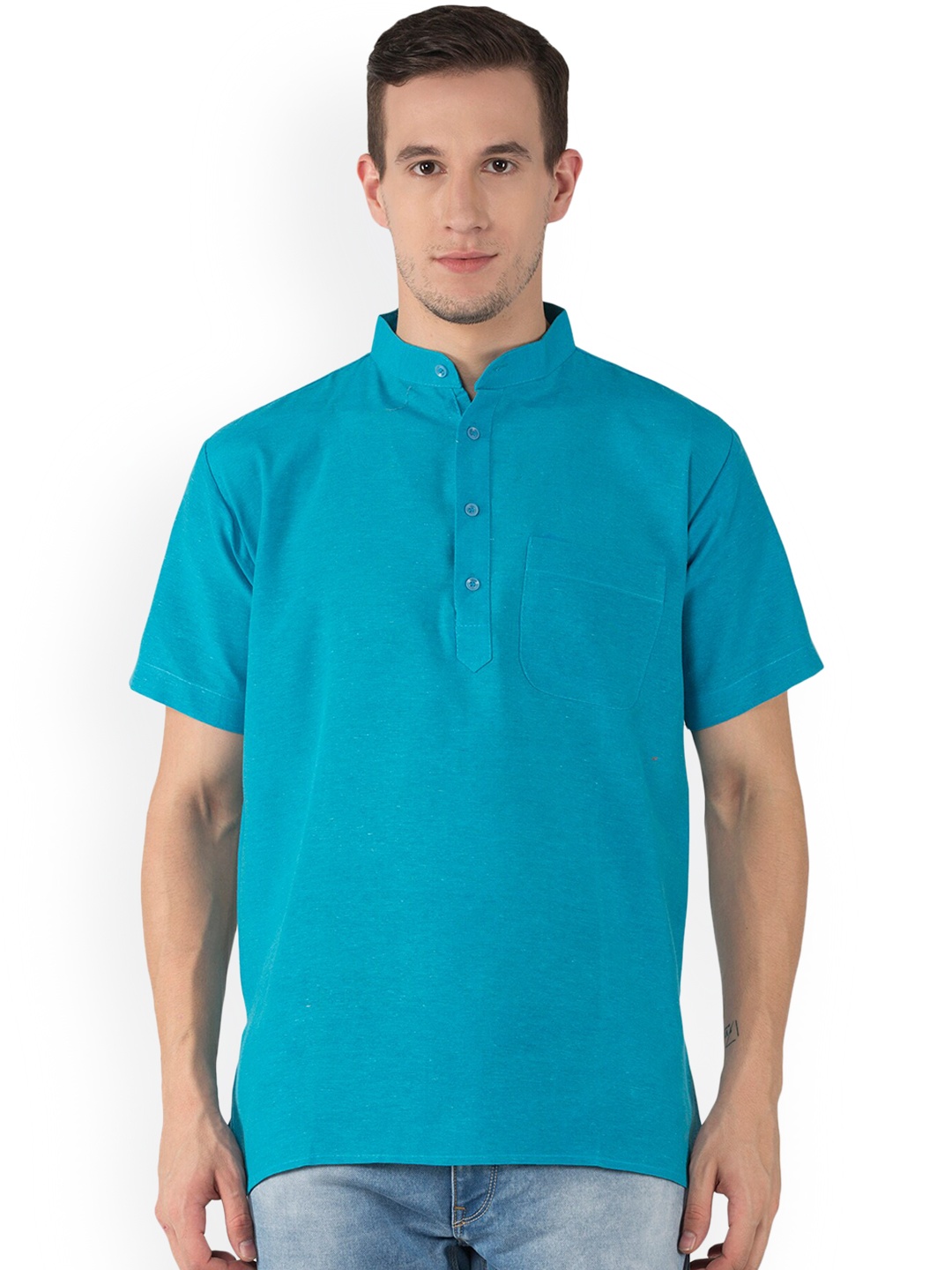 

RIAG Men Blue Khadi Kurta