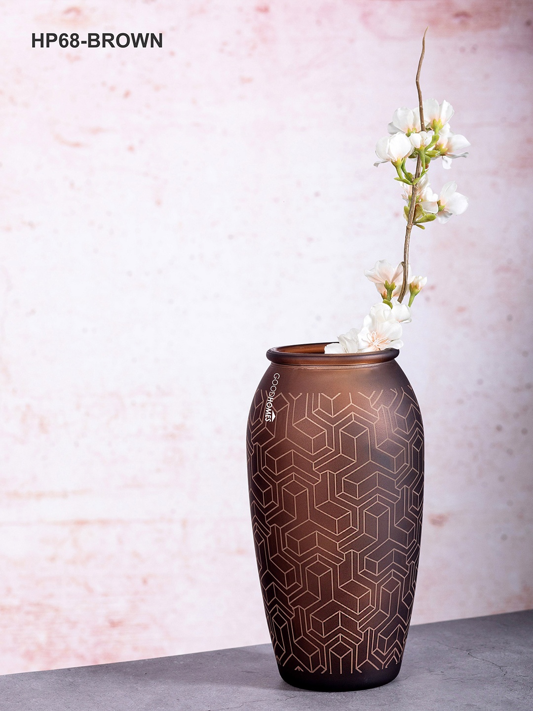 

GOODHOMES Brown Glass Flower Vase