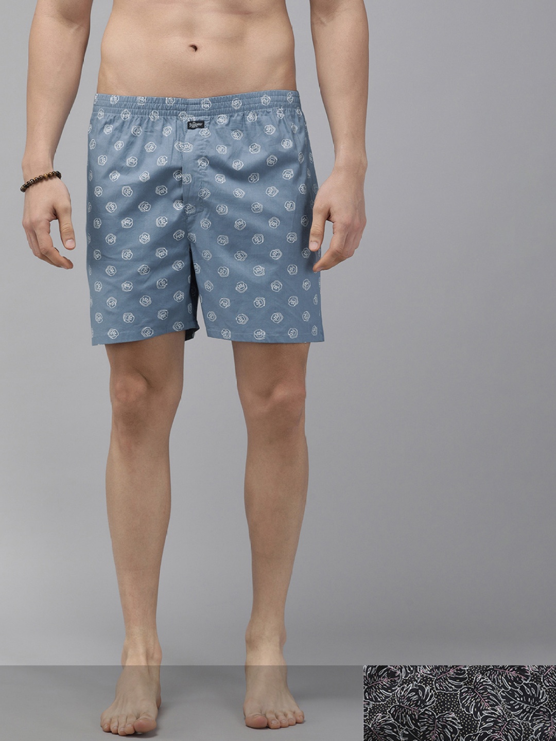 

Roadster Men Pack Of 2 Pure Cotton Printed Boxers RDS-KEN-MBOX- PRINT-02LH, Blue