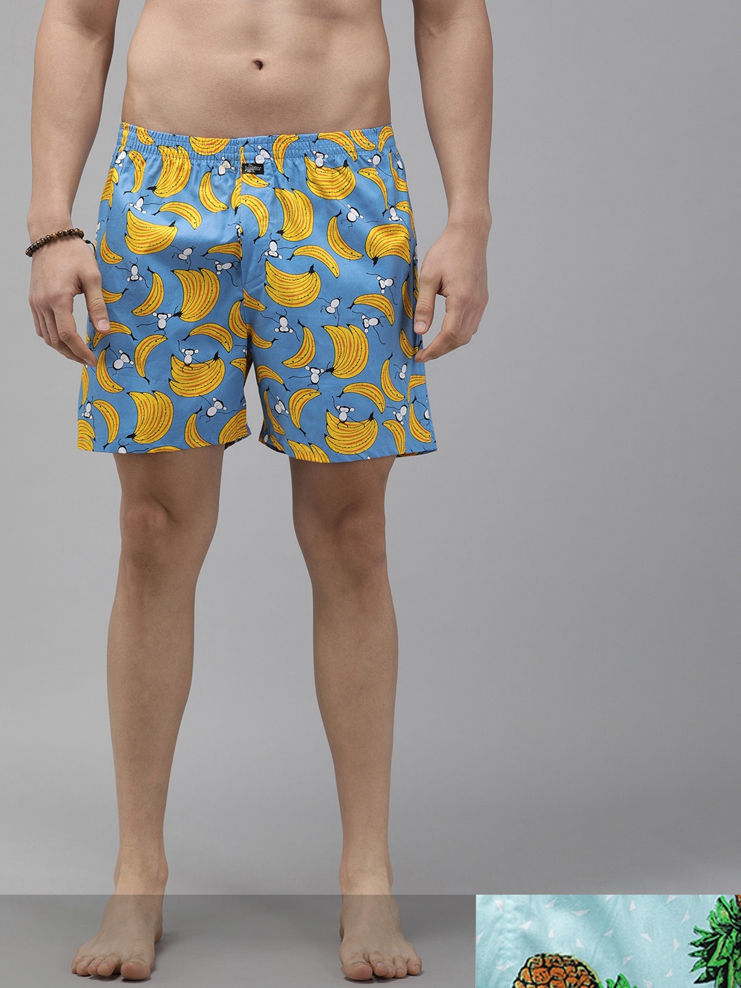 

Roadster Men Set of 2 Printed Cotton Boxers RDS-KEN-MBOX- PRINT-02KO, Blue