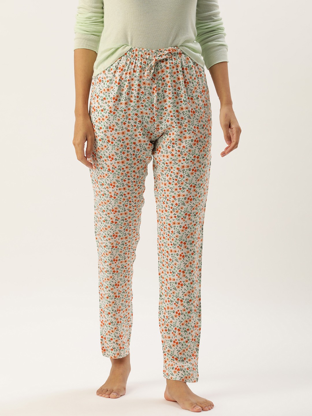 

ETC Woman Floral Printed Lounge Pants, Red