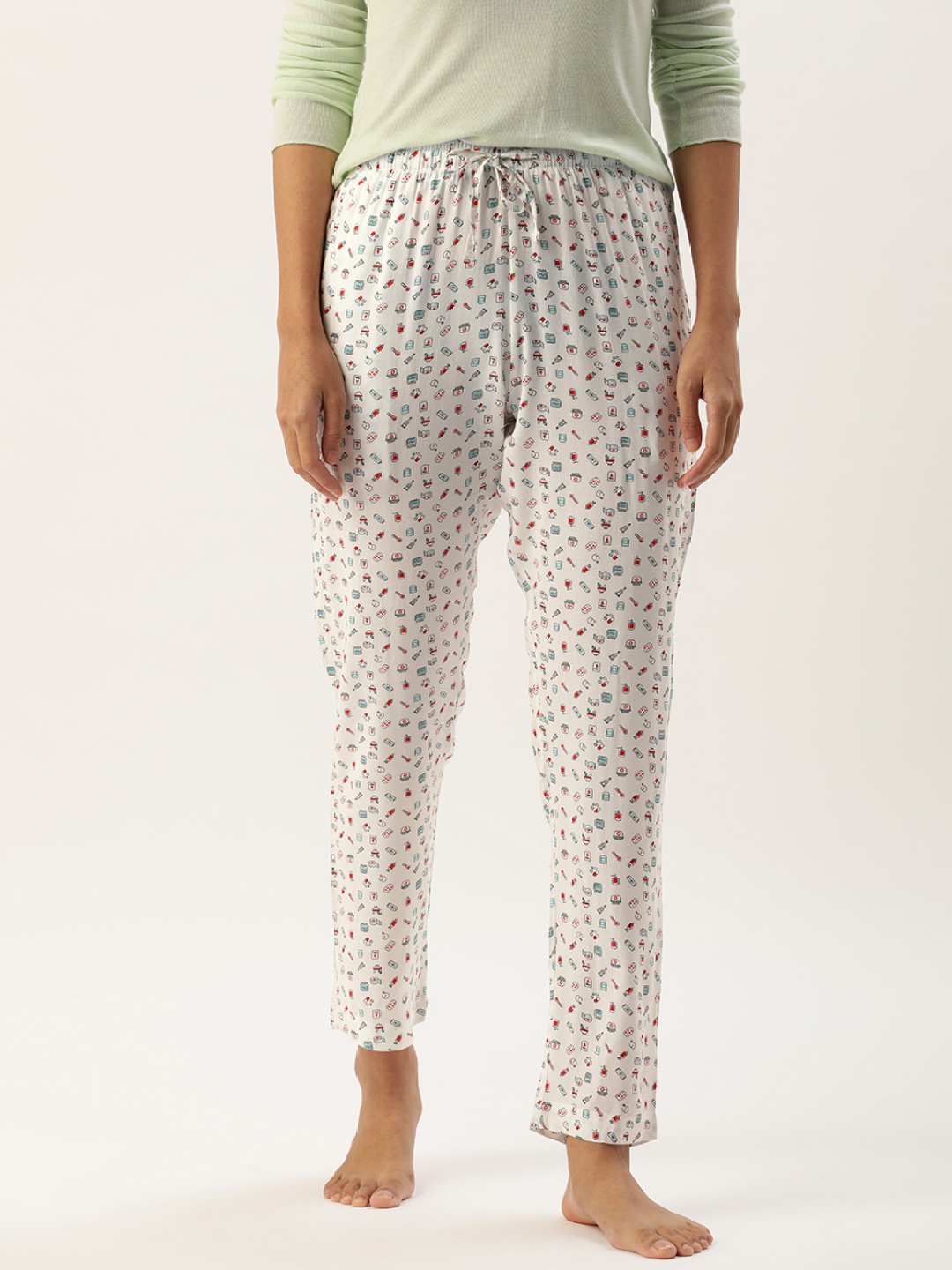

ETC Woman Conversational Print Lounge Pants, White