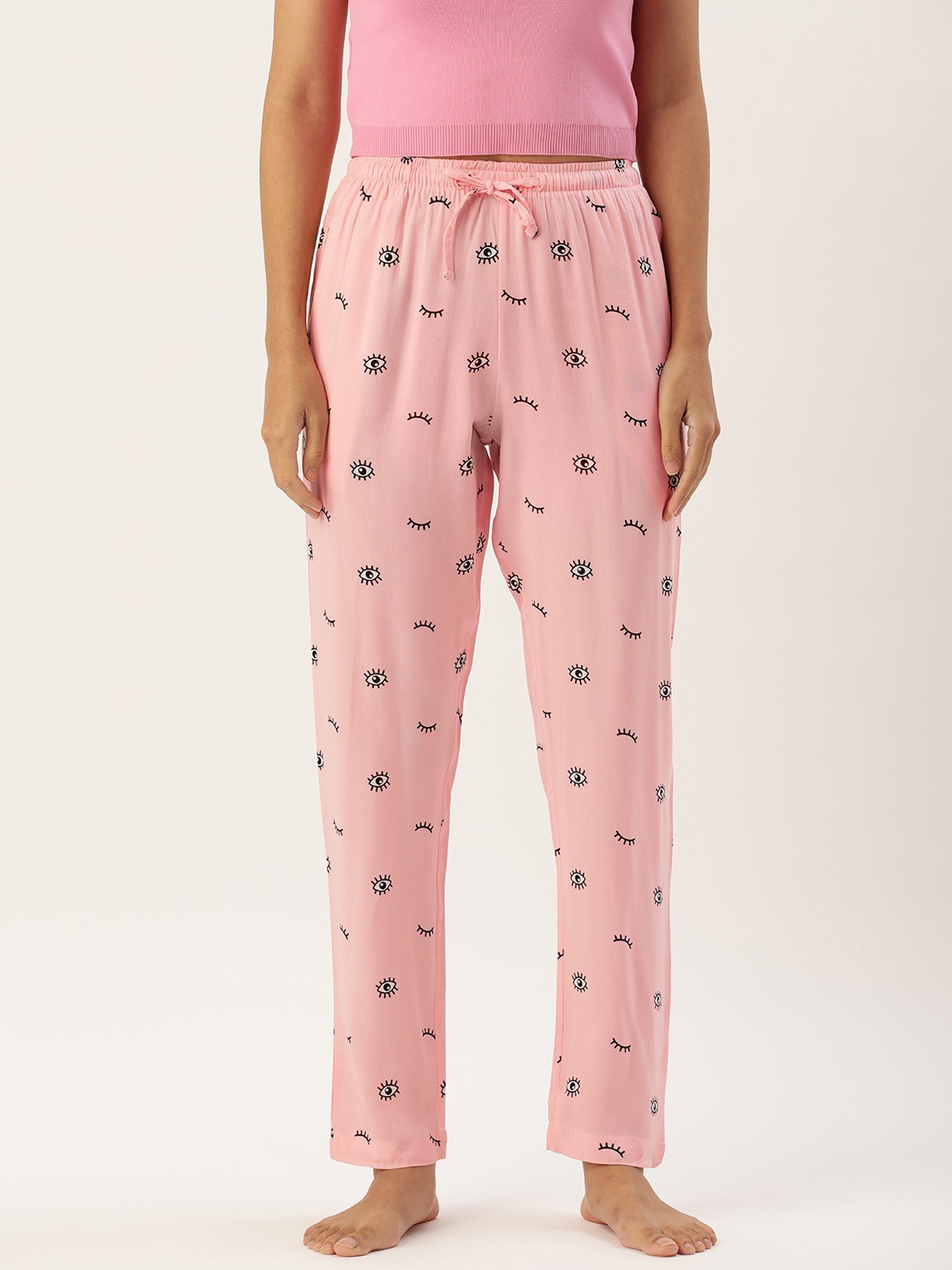 

ETC Women Pink & Black Printed Lounge Pants
