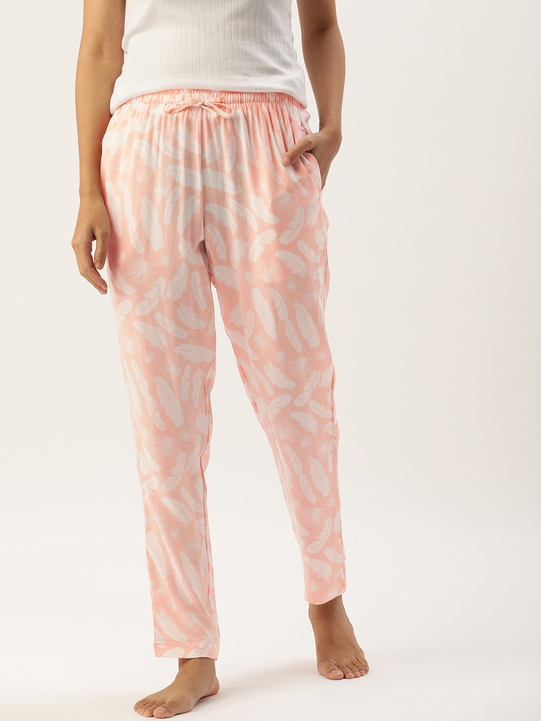 

ETC Women Pink & White Printed Lounge Pants