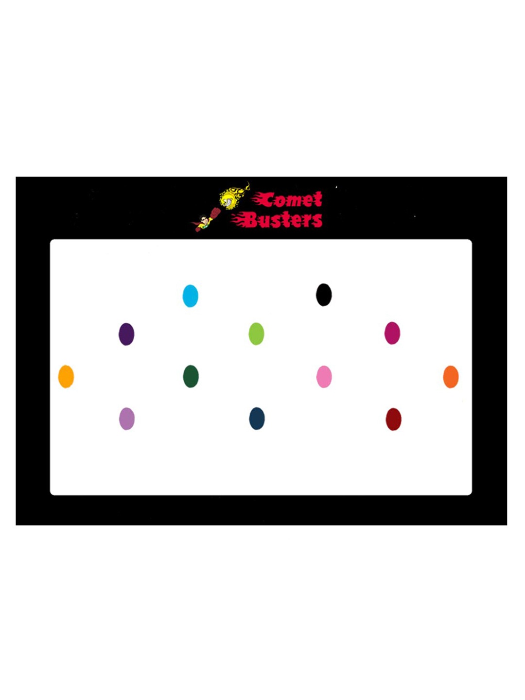 

Comet Busters 12 Pcs Reusable Oval Bindis - Multicoloured, Multi