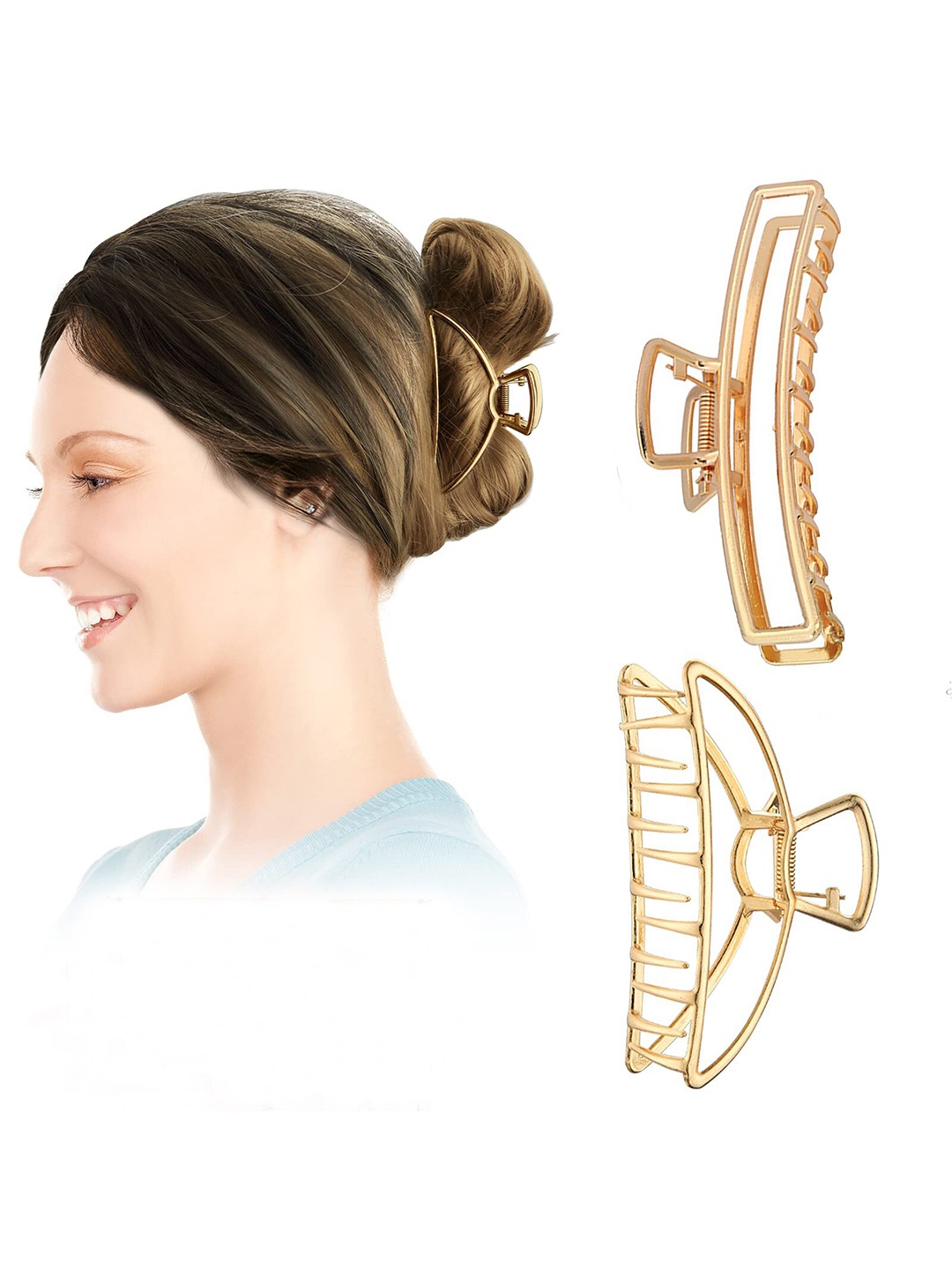 

FIMBUL Women Set of 2 Claw Clip, Gold