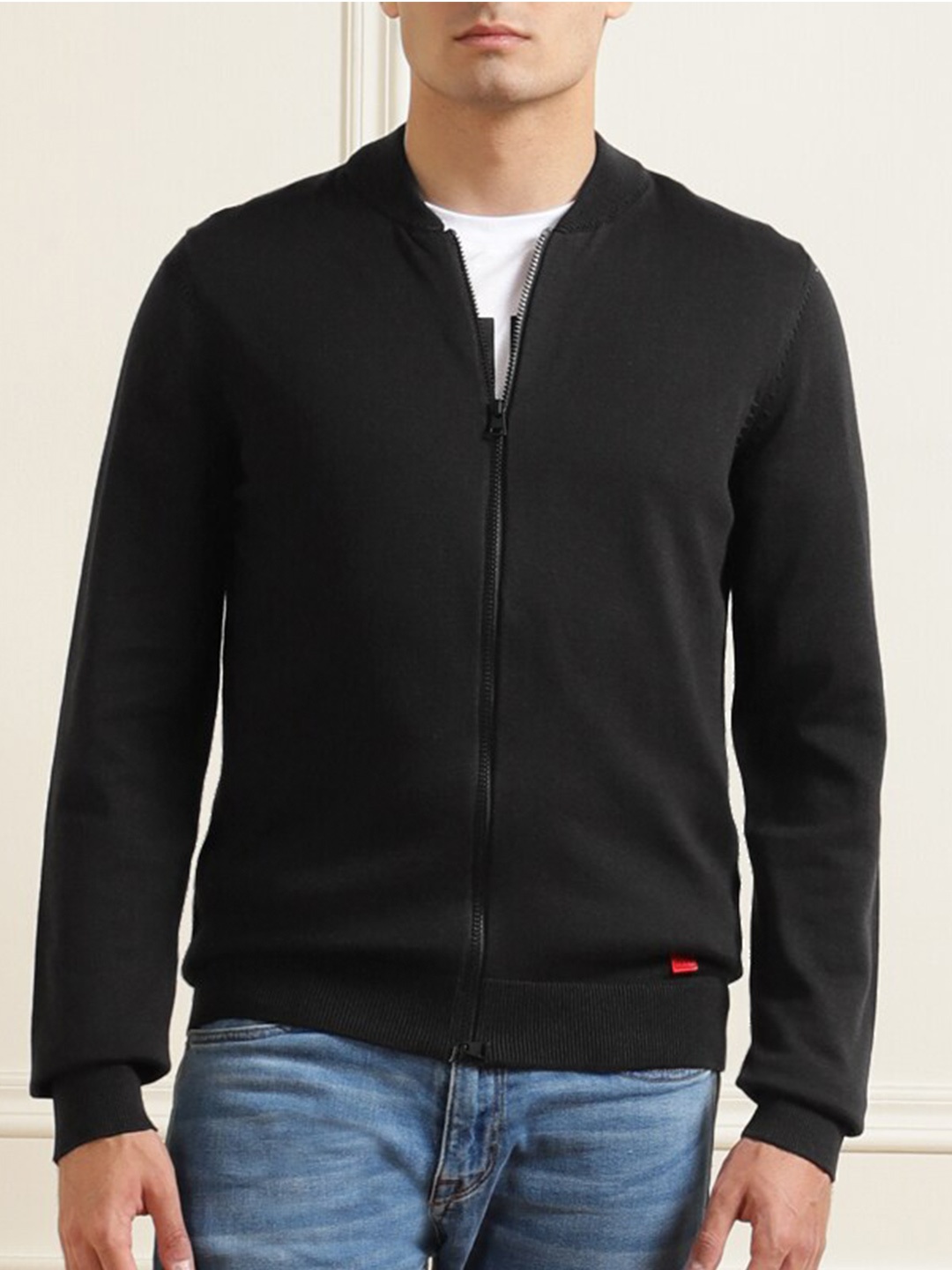 

HUGO Men Black Cotton Cardigan
