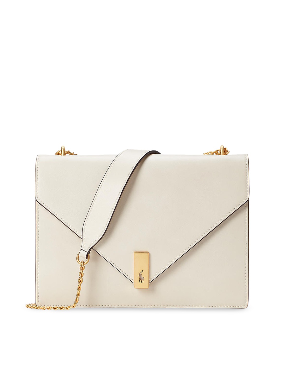 

Polo Ralph Lauren Cream-Coloured Leather Structured Sling Bag