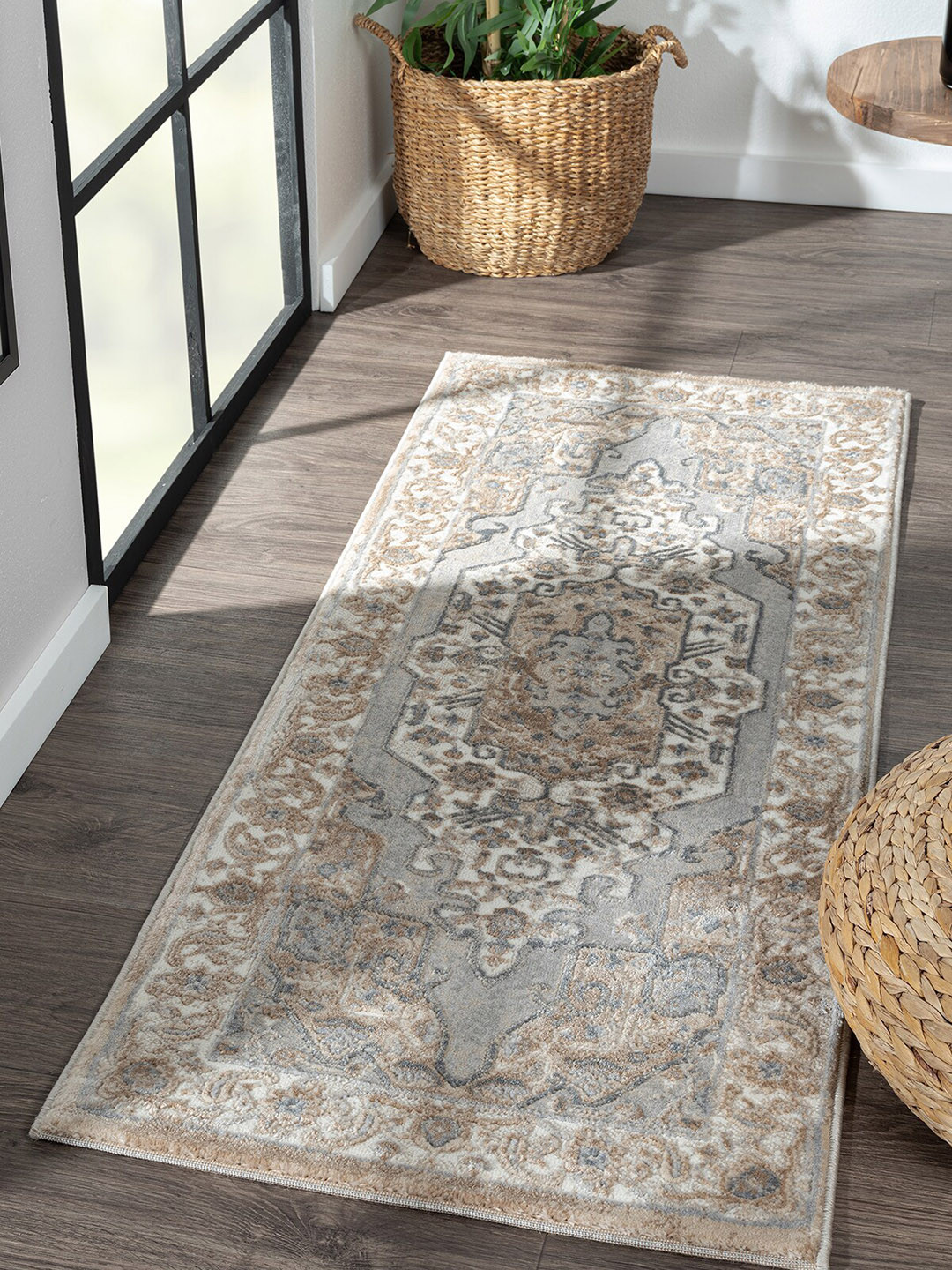 

OBSESSIONS Grey & Beige Anti-static Polypropylene Floor Runner