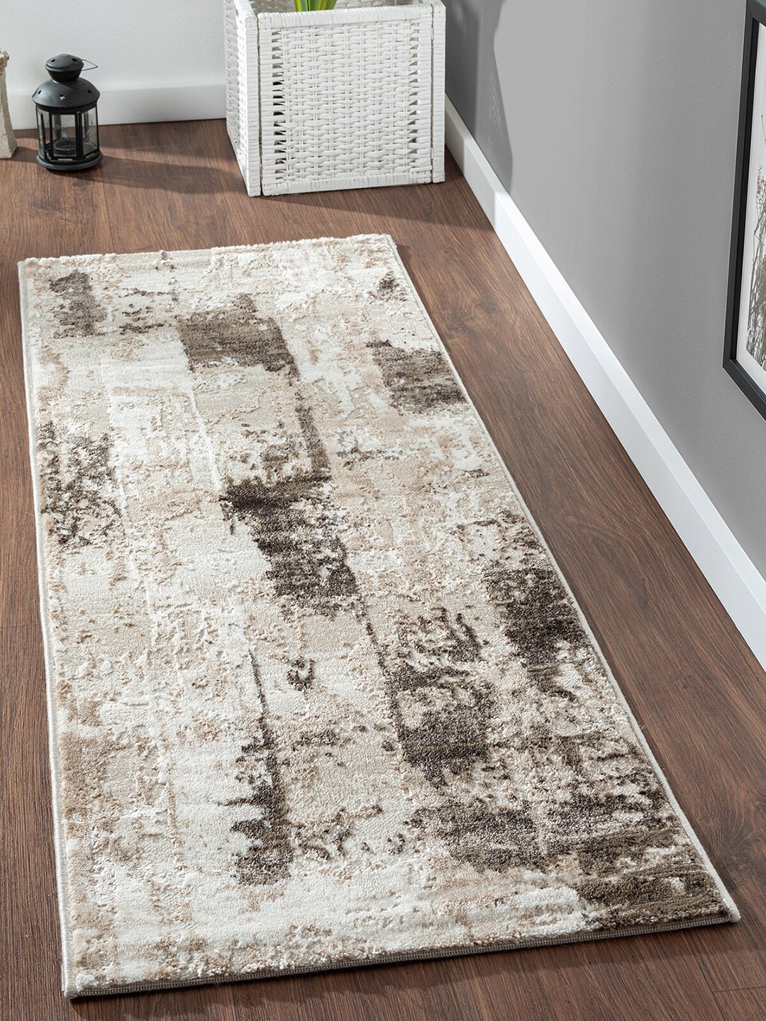 

OBSESSIONS Beige & Brown Anti-Static Floor Runner
