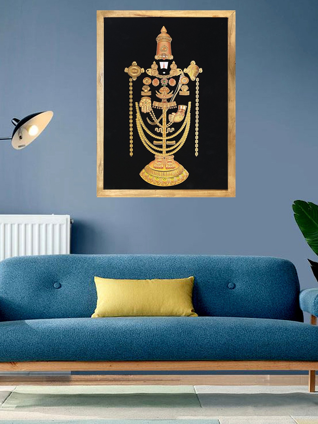 

Perpetual Tirupati Balaji Painting With Frame -14 inch X 20 inch, Yellow