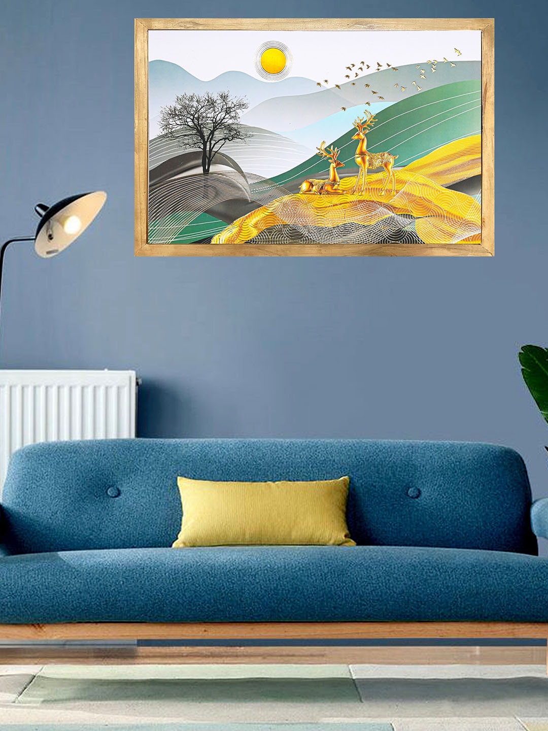 

Perpetual Multi-Colored Deer Painting With Frame