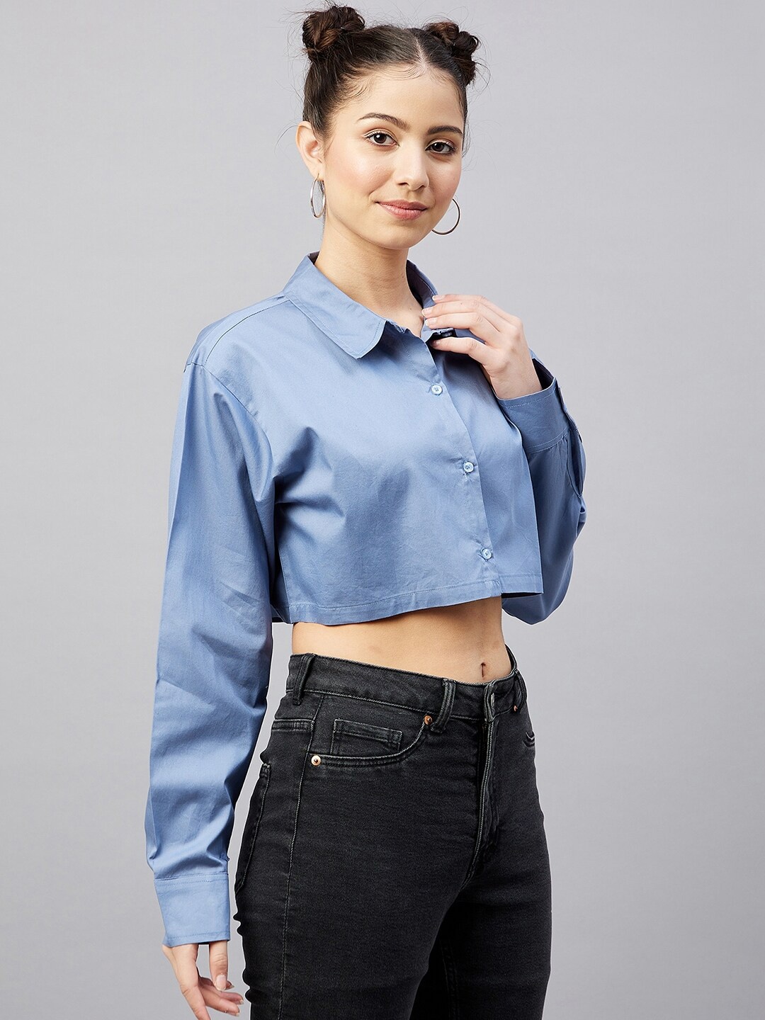 

CHIMPAAANZEE Women Blue Relaxed Casual Shirt