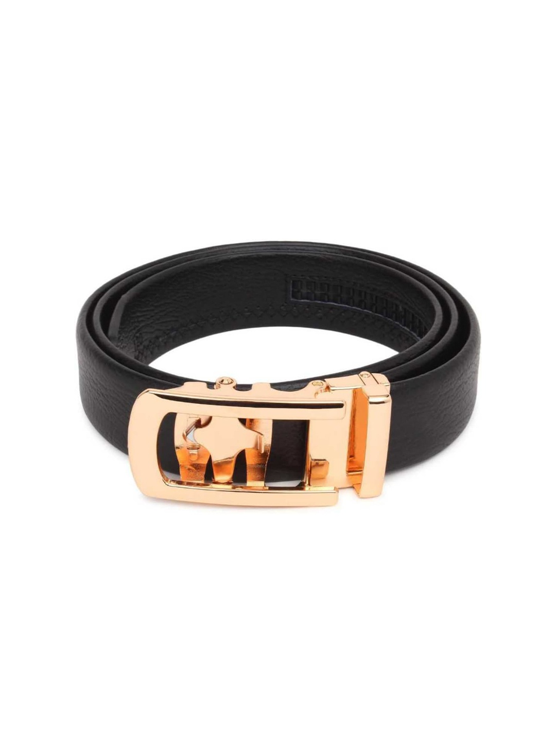 

Elite Crafts Men Black Solid Leather Belt