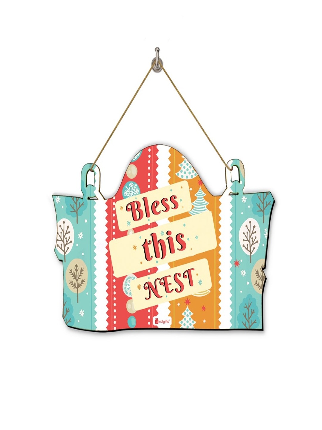 

Indigifts Bless This Nest Wall/Door Hanging, Blue