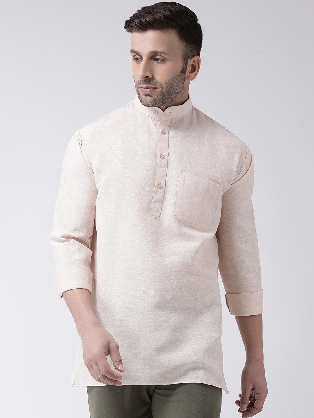 

RIAG Men Beige Solid Kurta
