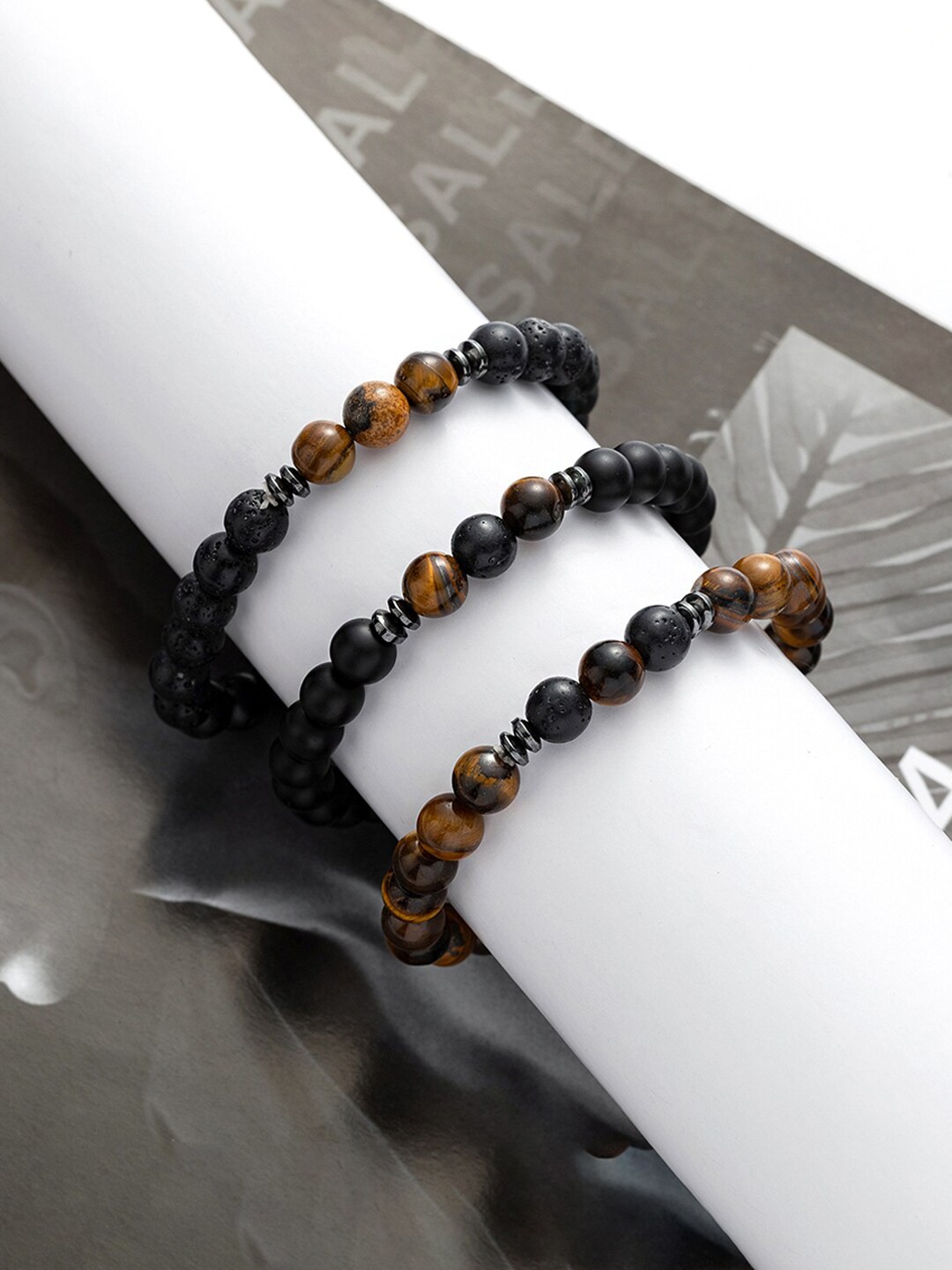 

Melbees by Yellow Chimes Girls Set of 3 Black Brass Wraparound Bracelet